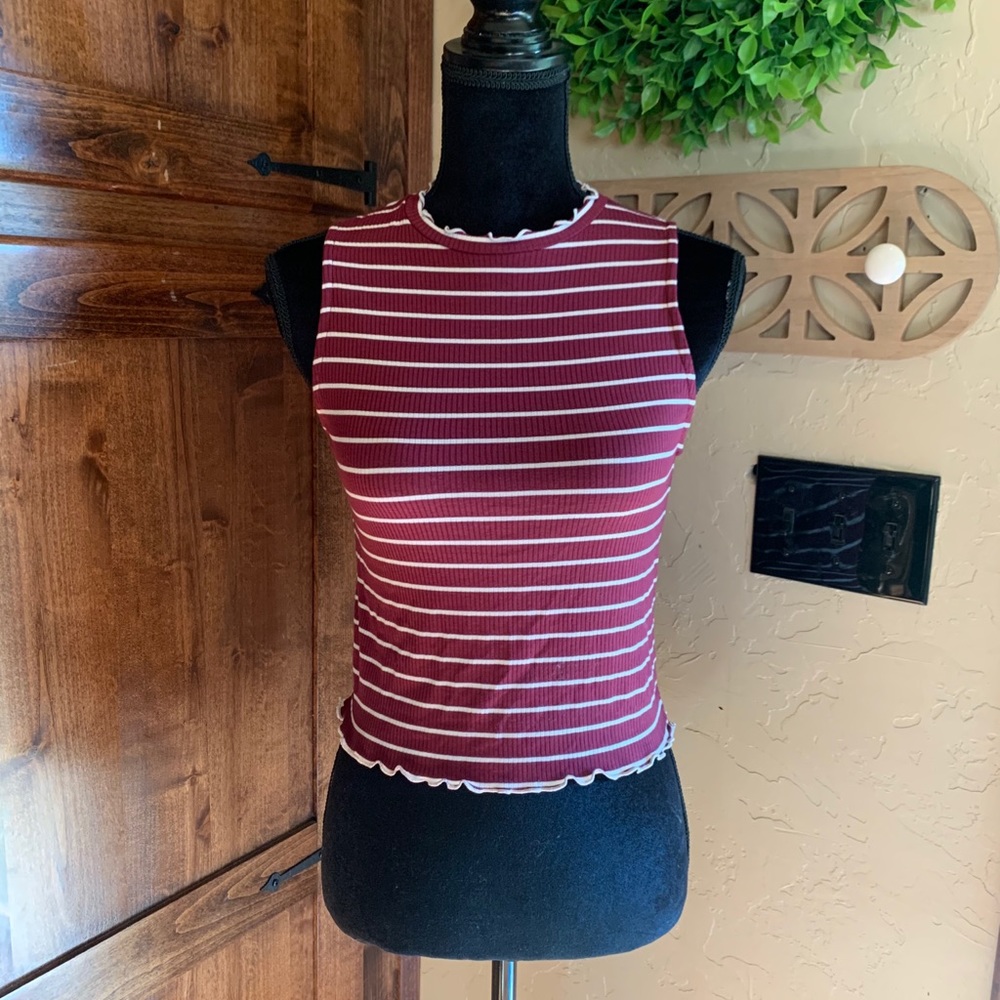 Burgundy stripped shirt